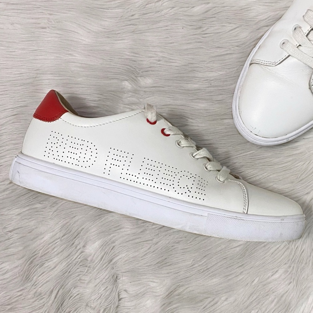 Brooks Brothers Red Fleece Logo-Detail Leather Low-Top Sneakers White Leather